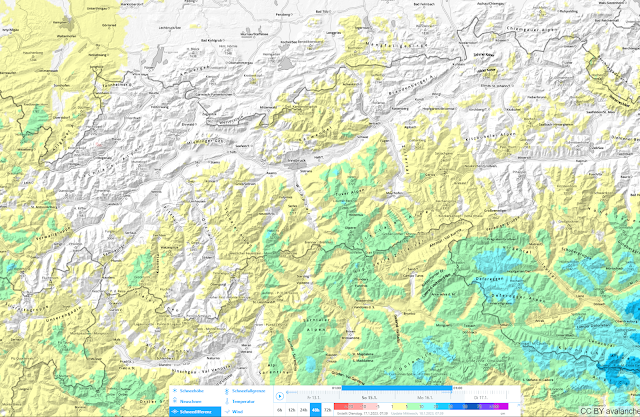 Differenza della quantità della neve nelle 48 ore del 17.01.2023