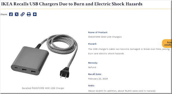 IKEA USB Charger Recall