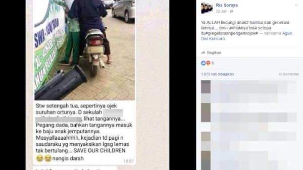 Jemput Anak Pulang Sekolah, Tukang Ojek Tertangkap Kamera Lakukan Ini, Bikin Orang Tua Geram