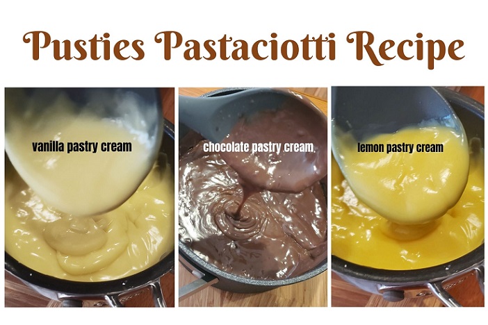 this is three kinds of pudding homemade vanilla chocolate and lemon