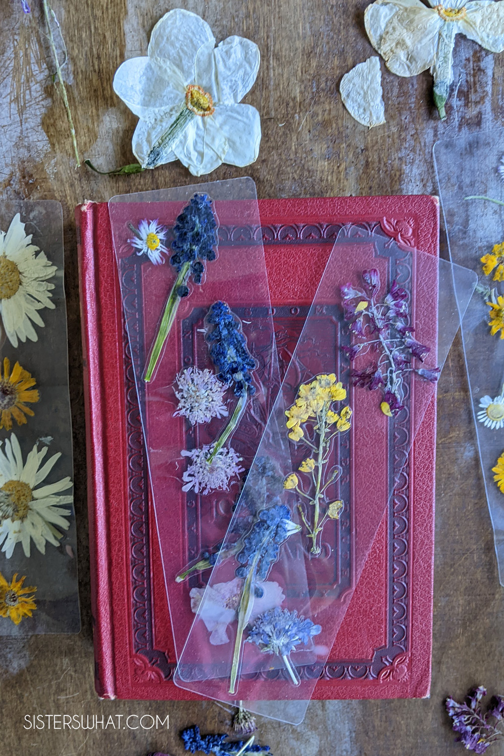 How to Make Pressed Flower Laminated Bookmarks - Sisters, What!