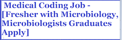 Medical Coding Job - [Fresher with Microbiology, Microbiologists Graduates Apply]