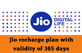 Jio recharge plan with validity of 365 days