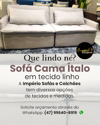 sofá cama em linho