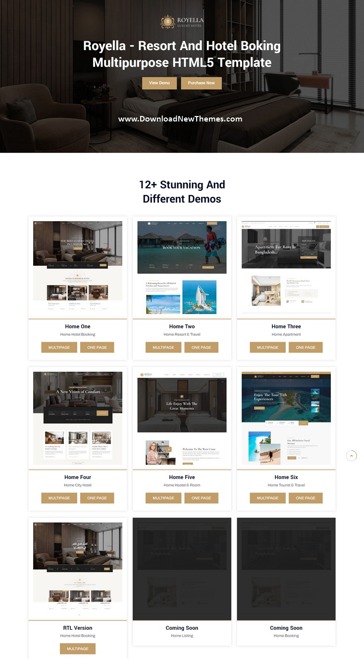 Royella – Resort and Hotel Booking HTML5 Template Review