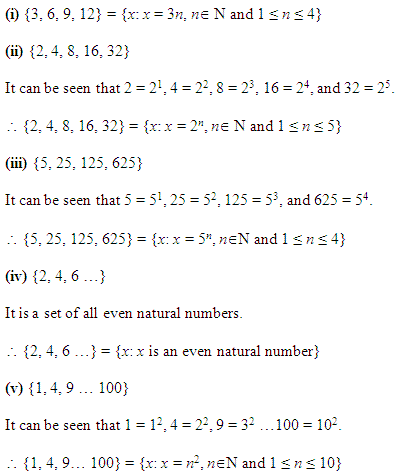 Solutions Class 11 Maths Chapter-1 (Sets)Exercise 1.1