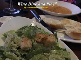 Lobster bisque and Caesar salad at Malio's Prime Steakhouse in Tampa, Florida