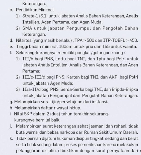 Lowongan Kerja Terbaru Badan Intelijen Negara April - Mei 2016