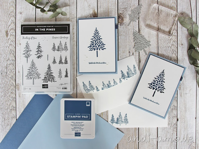 Weihnachtskarte Tannenwald Stampin Up In The Pines