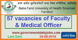 Recruitment of Faculty & Medical Officers in BFUHS