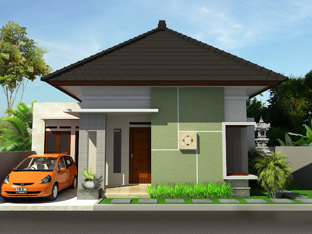 Desain rumah minimalis modern 1 lantai type 45