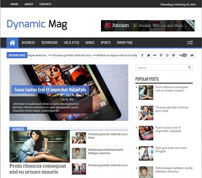 Dynamic Mag - Free Magazine Blogger Templates