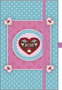 Premium Timer Small "Lebkuchenherz" 2016: Buchkalender mit hochwertiger Folienveredelung und Prägung