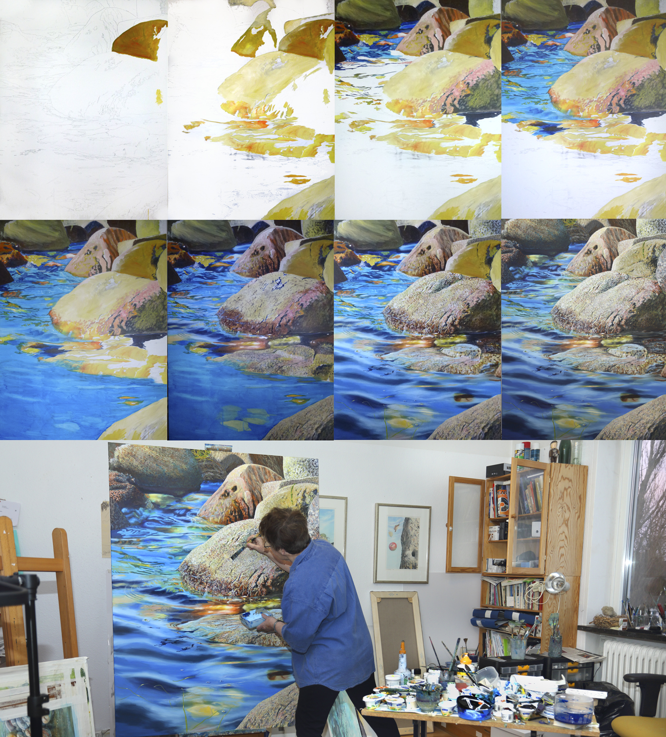 Artist Elizabeth Tyler Step  by step  painting  rocks