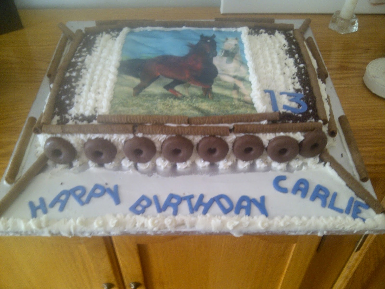 Horse print box cake