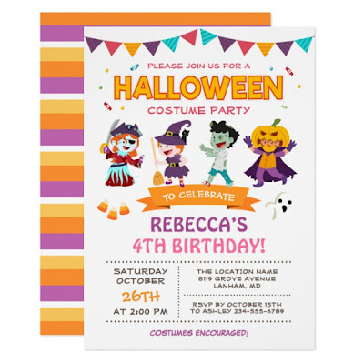  Lovely Halloween Kids Costume Party Invitation