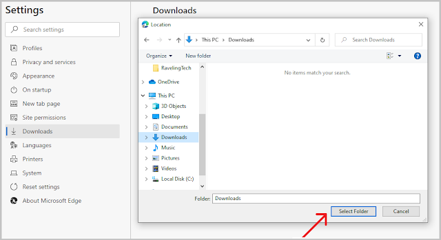 Change Download Folder Location Step 3