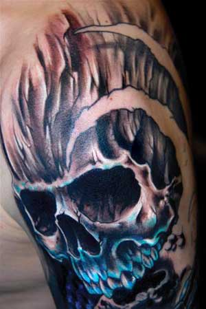 randy orton skull tattoo sleeves. randy orton skull tattoo