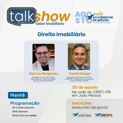 Talk-Show: Creci-PB fechará com chave de ouro programação do mês do corretor