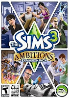 The Sims 3: Ambitions, box, art, cover, cd, mac, image