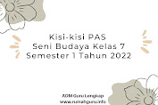 Kisi-kisi PAS Seni Budaya Kelas 7 Semester 1 Tahun 2022