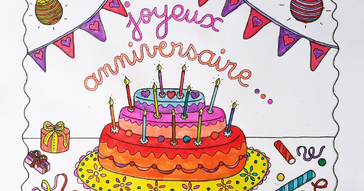 Cocolico Creations Coloriage Gateau D Anniversaire Par Hanae