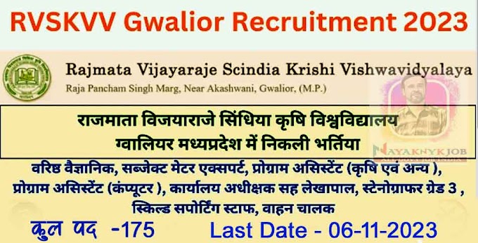 RVSKVV Gwalior 175 Post Recruitment  2023