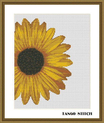 Gerbera beautiful yellow flower cross stitch Set of 3 patterns