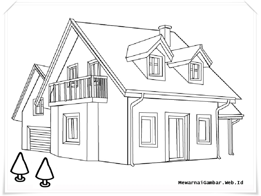  Gambar Rumah Tingkat Untuk Diwarnai Blog Images