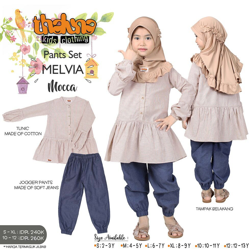 KOLEKSI TERBARU THALUNA KIDS PANTS SET MELVIA