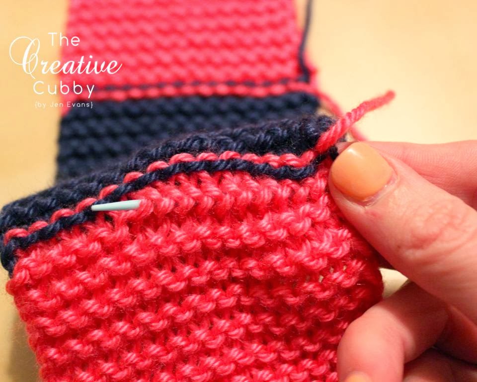 The Creative Cubby How to Finish a Striped Knitted Scarf