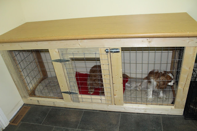 Under counter cabinet style built in dog kennel