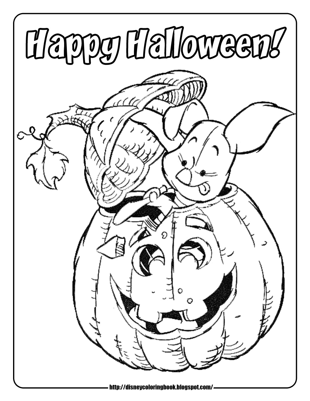 Pooh and Friends Halloween 2: Free Disney Halloween Coloring Pages