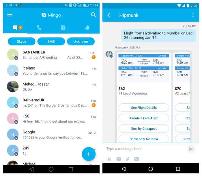 Nuovo Skype Mingo per Android: tutto incluso | Download 2 HTNovo