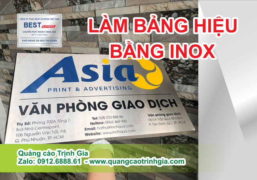 Làm Biển bảng hiệu quảng cáo Inox tại Triệu Sơn - Thanh Hóa