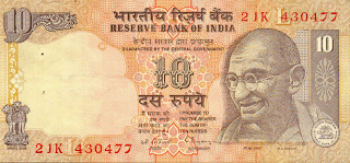 10 rupee indian note