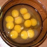 six double yolk eggs