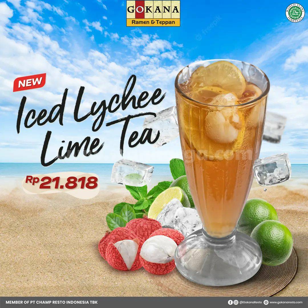 Gokana Iced Lychee Lime Tea Menu Minuman Baru - Harga hanya Rp 21.818