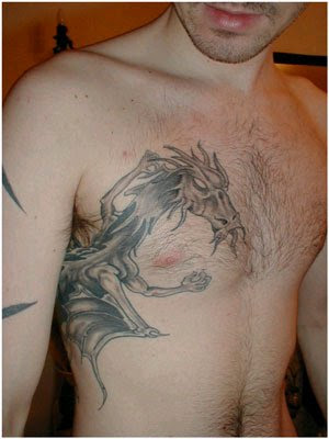 Label: Back Dragon Tattoo on body