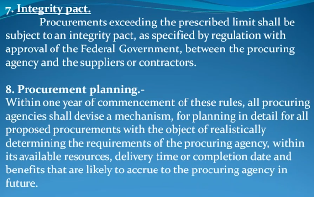 Integrity Pact and Procurement Planning Rules under PPRA Language Rules for Procurement Under PPRA Ordinance