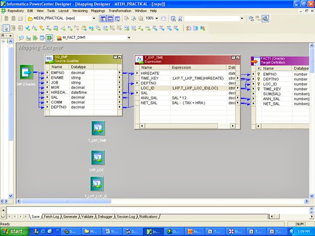 Combining Facts and Dimensions in Informatica