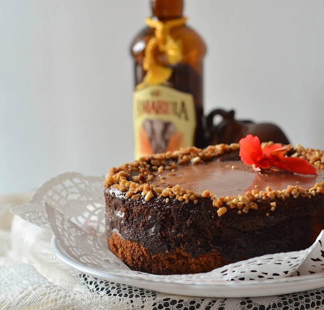 Tarta cheesecake y licor de Amarula con topping de chocolate 