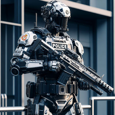 police SWAT robot with gun