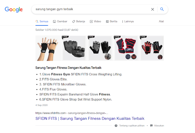 Contoh tampilan listicle featured snippets google by leafcoder.org