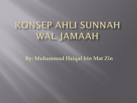 maksud ahli sunnah wal jamaah