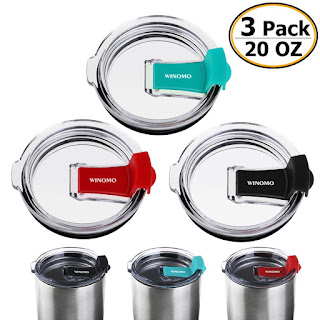 WINOMO 3pcs 20 oz Tumbler Lids Spillproof Splash Resistant for Yeti Rambler Rtic Ozark