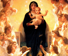 Angles Praying Child Jesus and Mother Mary Wallpaper