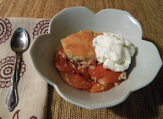 Dish of Cobbler with Spoon