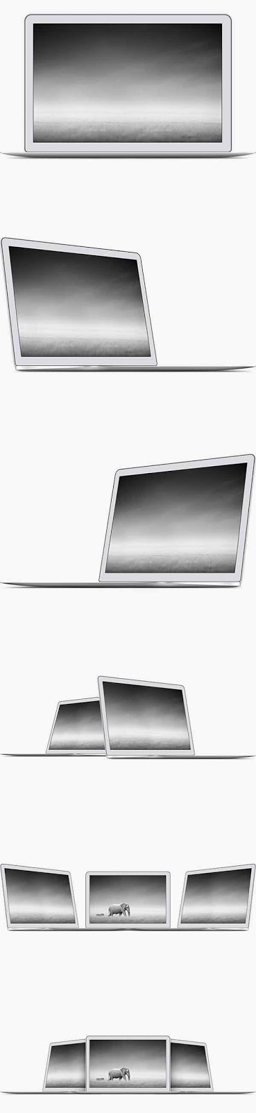 6 Free MacBook Air PSD Templates