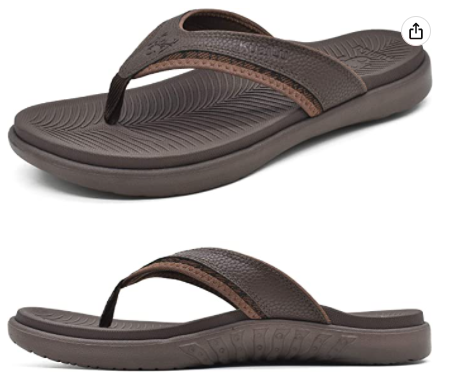 KuaiLu Mens Sport Flip Flops Comfort Orthotic Thong Sandals with Plantar Fasciitis Arch Support Outdoor Summer Beach Size 7~13